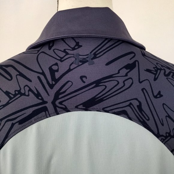 Under Armour Blue Heatgear Collared V-Neck Loose Fit Top - Picture 7 of 11